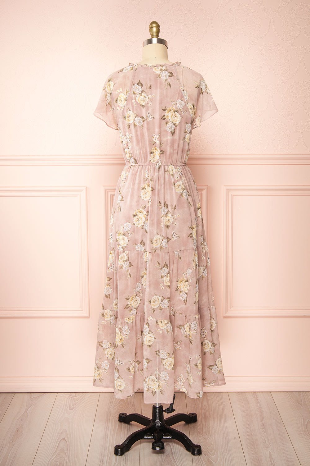 Juliane V-Neck Floral Midi Dress | Boutique 1861  back view