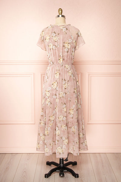 Juliane V-Neck Floral Midi Dress | Boutique 1861  back view