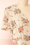 Junelle Short Floral Wrap Dress | Boutique 1861 side close-up