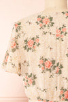 Junelle Short Floral Wrap Dress | Boutique 1861 back close-up