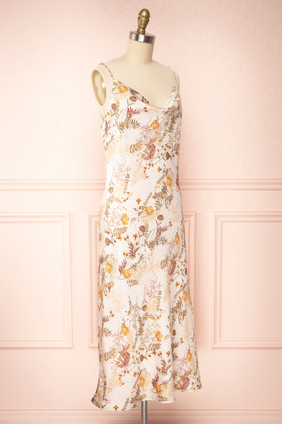 Junko Floral Cowl Neck Slip Dress | Boutique 1861 side view