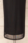 Junnifer Black Mesh Midi Dress w/ Long Sleeves | La petite garçonne bottom close-up