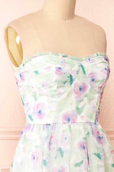 Junny Bustier Floral Midi Dress | Boutique 1861 side close-up