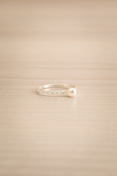 Juryha Silver Set of 7 Minimalist Rings | La petite garçonne pearl