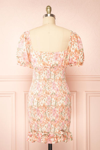 Justine Short Floral Fitted Dress | Boutique 1861  back view