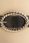 Jutrel Black - Silver Faux-Leather Belt | La petite garçonne close-up