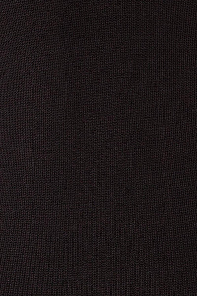 Juva Black V-Neck Knit Tank Top | La petite garçonne fabric