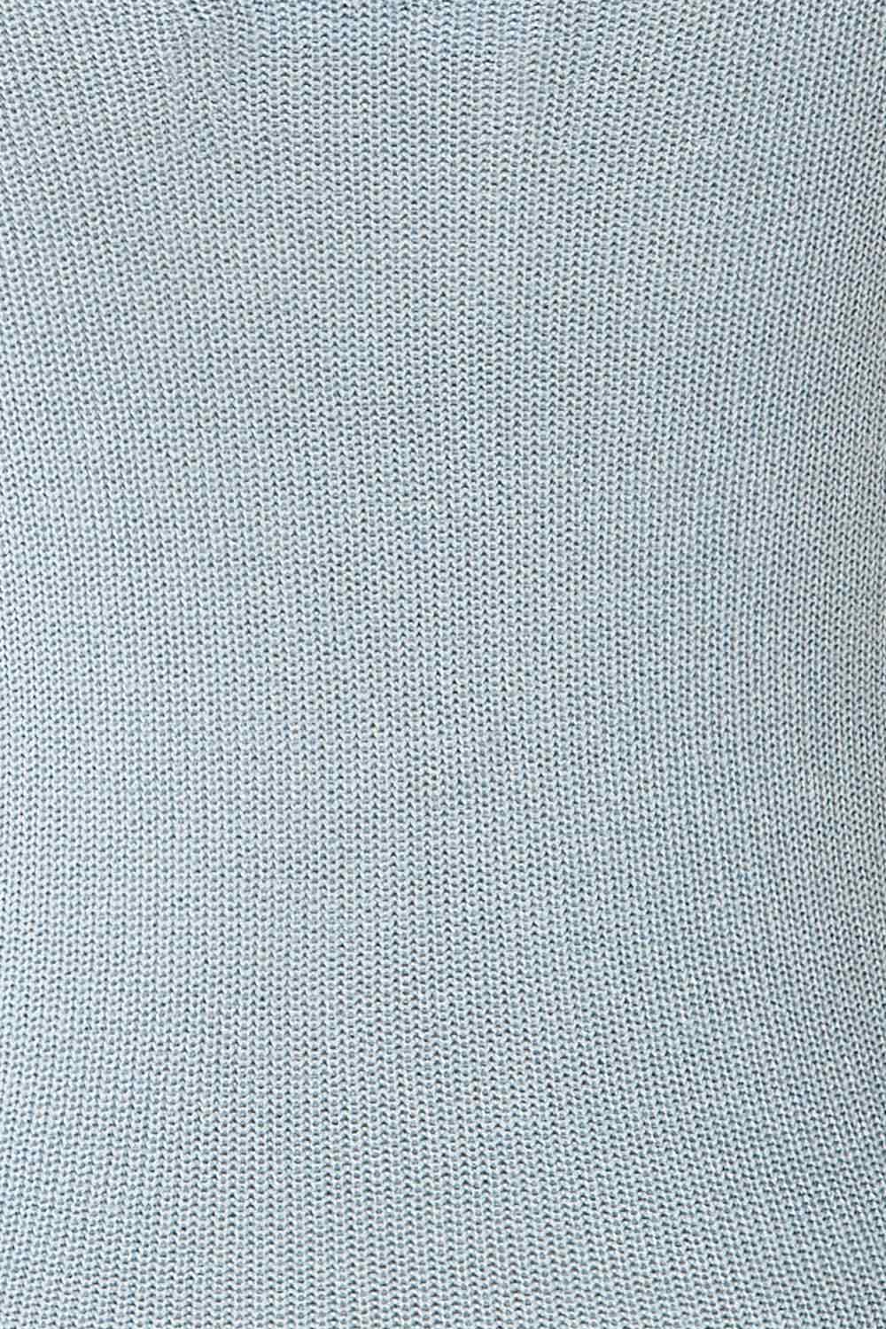 Juva Blue V-Neck Knit Tank Top | La petite garçonne fabric 