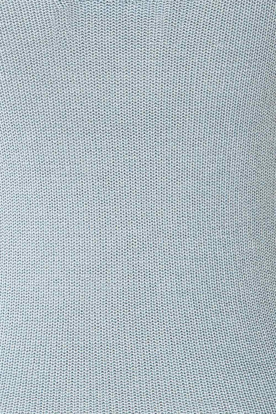 Juva Blue V-Neck Knit Tank Top | La petite garçonne fabric