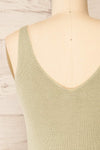 Juva Sage V-Neck Knit Tank Top | La petite garçonne back close-up