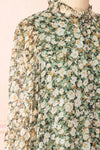 Kabeiride Floral Blouse w/ Ruffled Collar | Boutique 1861 side close-up