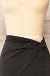 Kadence Black Knotted Midi Skirt Midi | La petite garçonne - Kadence front close up