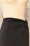 Kadence Black Knotted Midi Skirt Midi | La petite garçonne - Kadence side close up