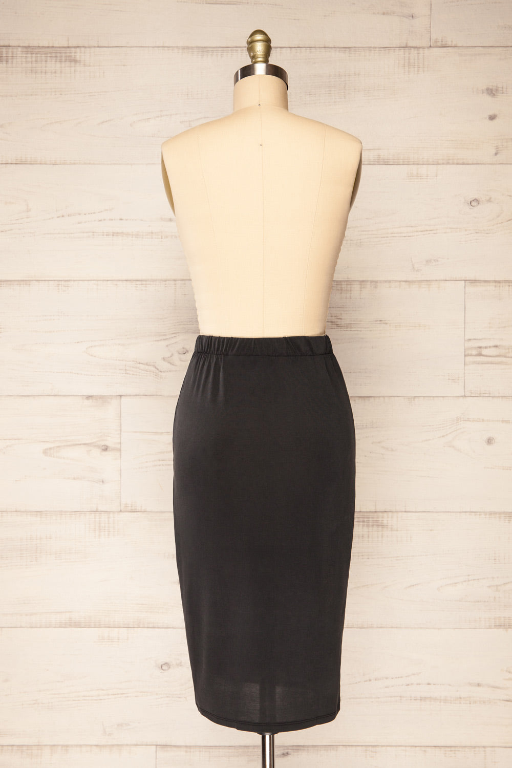 Kadence Black Knotted Midi Skirt Midi | La petite garçonne - Kadence back view