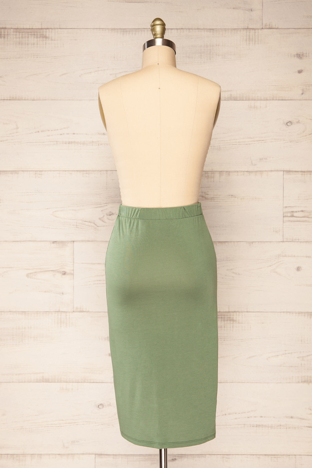 Kadence Sage Knotted Midi Skirt Midi | La petite garçonne -back view