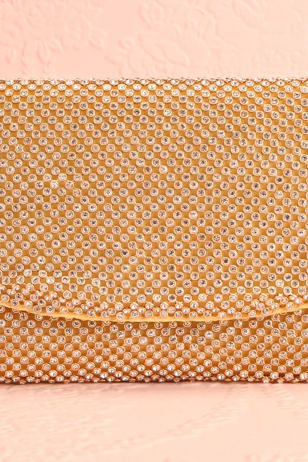 Kahaluu Gold Crystal Clutch | Sac à Main | Boutique 1861 front close-up