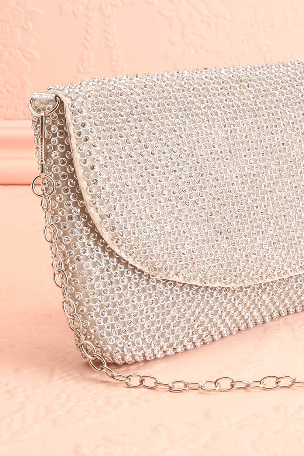 Kahaluu Silver Crystal Clutch | Sac à Main | Boutique 1861 side close-up