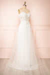 Kahena Off-The-Shoulder Bridal Gown w/ Floral Embroidery | Boudoir 1861  side view