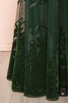 Kailania Green Plunging Neckline Mesh Maxi Gown | Boudoir 1861 bottom
