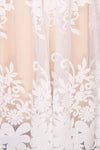 Kailania Day White Plunging Neckline Mesh Maxi Gown | Boudoir 1861 fabric