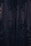 Kailania Navy Plunging Neckline Mesh Maxi Gown | Boudoir 1861 fabric