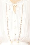 Kailian White Short Sleeve Layered Midi Dress | Boutique 1861  fabric