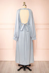 Kajal Blue Long Sleeve Maxi Plaid Dress | Boutique 1861 back view