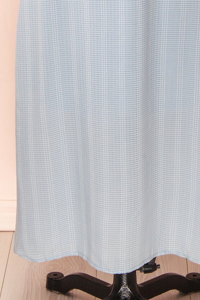 Kajal Blue Long Sleeve Maxi Plaid Dress | Boutique 1861 bottom