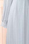 Kajal Blue Long Sleeve Maxi Plaid Dress | Boutique 1861 sleeve