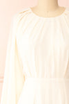 Kajal Ivory Long Sleeve Maxi Plaid Dress | Boutique 1861 front close-up