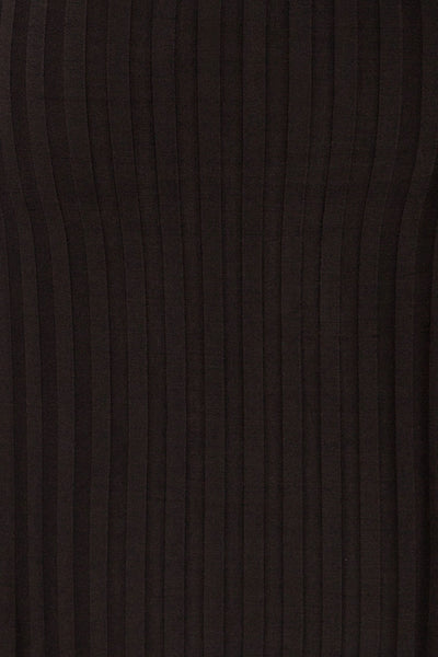 Kalani Black Fitted Mock Neck Dress | La petite garçonne fabric