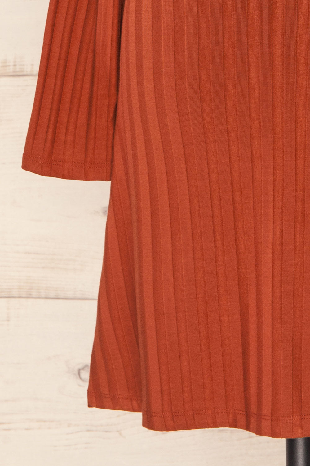 Kalani Rust Fitted Mock Neck Dress | La petite garçonne bottom 