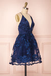 Kalena Navy Blue Party Dress | Robe de Fête side view | Boutique 1861