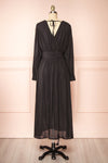 Kalinda Black Long Sleeve Midi Dress | Boutique 1861 back view