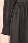 Kalinda Black Long Sleeve Midi Dress | Boutique 1861 sleeve
