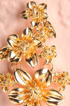 Kallaste Gold Statement Floral Pendant Earrings close-up | Boutique 1861