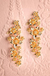 Kallaste Gold Statement Floral Pendant Earrings | Boutique 1861