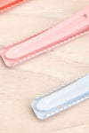 Kalwaria Set of Colourful Matte Hair Clips back pink blue duo close-up | La Petite Garçonne