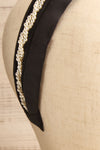 Kalypso Black Knotted Fabric Headband w Pearls | La Petite Garçonne