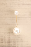 Kamloups Pendant Pearl Earrings | La petite garçonne close-up