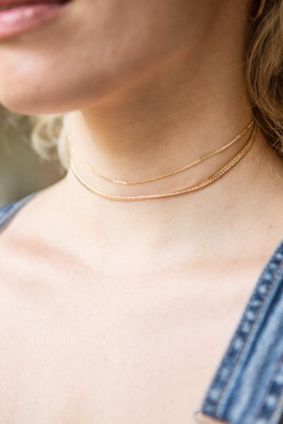 Kamoti Gold Layered Choker Necklace | La petite garçonne  model
