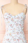 Kany Floral Midi Dress With Tied Straps | Boutique 1861 front close-up