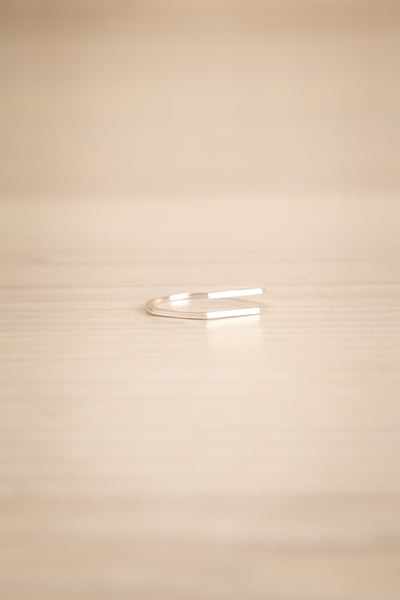 Kardla Argent Fine Geometric Silver Ring flat view | La Petite Garçonne