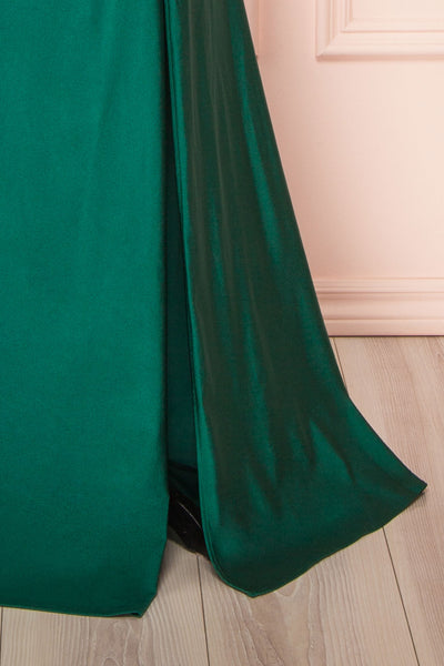 Karelle Green Mermaid Maxi Dress w/ Bolero | Boudoir 1861 slit close-up