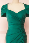 Karelle Green Mermaid Maxi Dress w/ Bolero | Boudoir 1861 front close-up