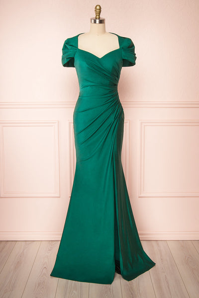 Karelle Green Mermaid Maxi Dress w/ Bolero | Boudoir 1861 fronyt view