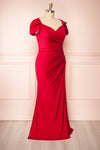 Karelle Burgundy Mermaid Maxi Dress w/ Bolero | Boudoir 1861 side plus size
