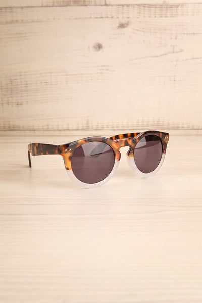 Karilia Clear & Brown Wayfarer Sunglasses side view | La Petite Garçonne