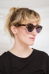 Karilia Tortoise Shell Wayfarer Sunglasses | La Petite Garçonne model