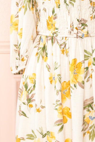 Karina Empire Waist Floral Midi Dress | Boutique 1861 sleeve